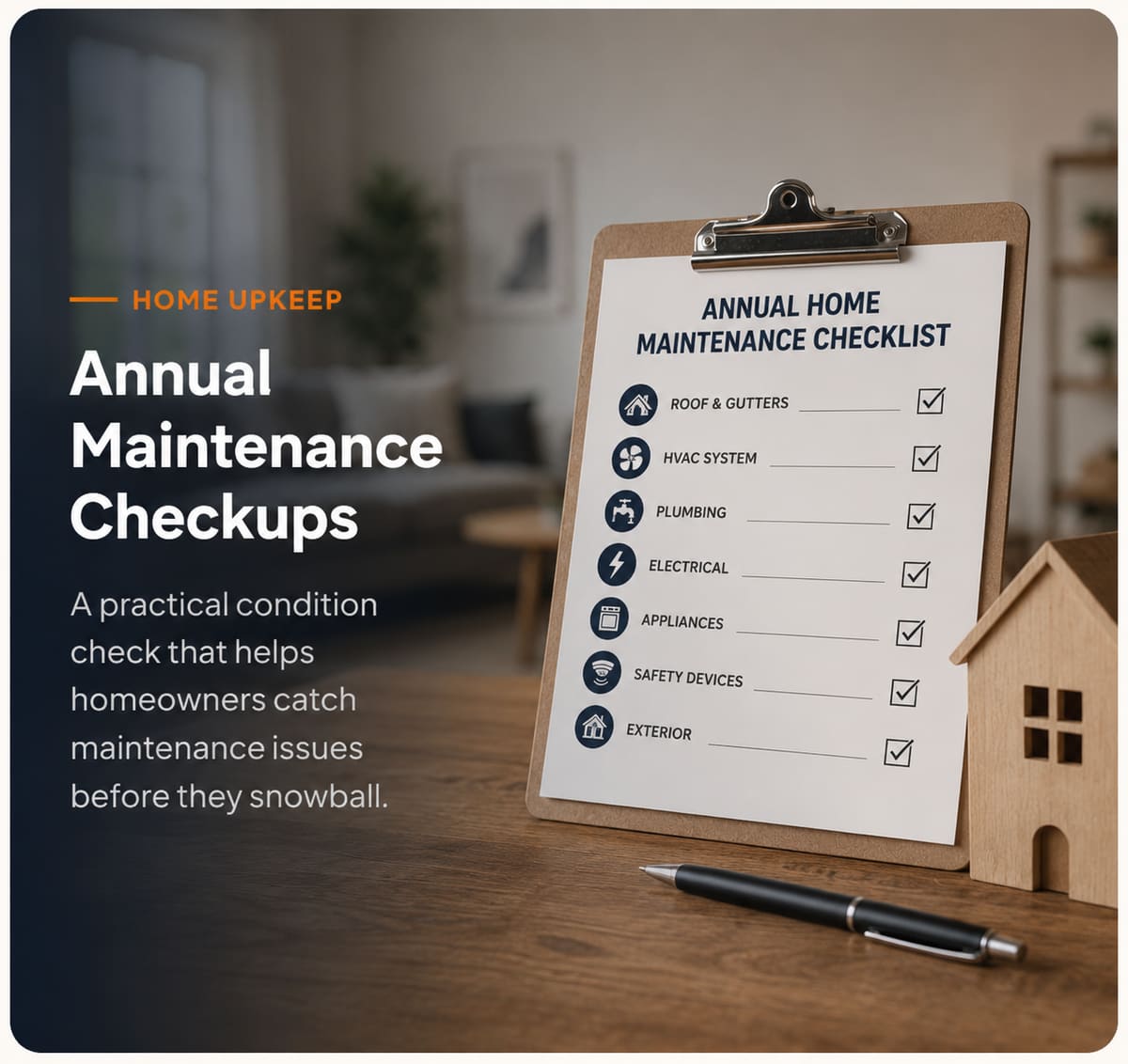 Annual home maintenance checklist for planning property upkeep
