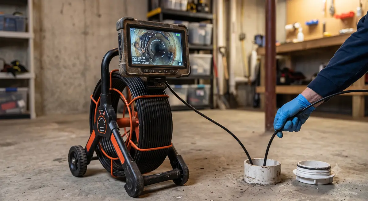 Self-leveling color sewer scope camera inspection in Southwest Washington